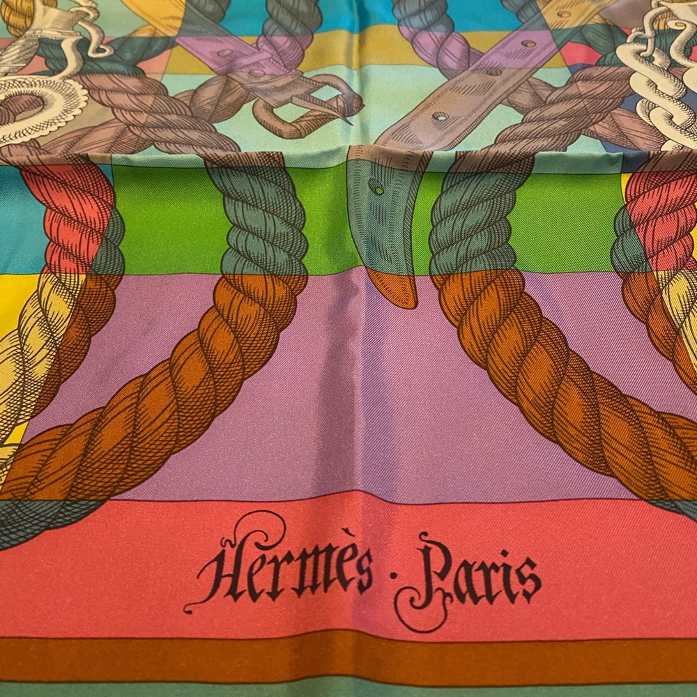 Beautiful Hermès scarf. No tag, but new, never used.